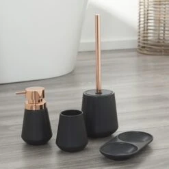 Sealskin Zeepdispenser Conical Porcelein Zwart -Badkamer Winkel 123 1001