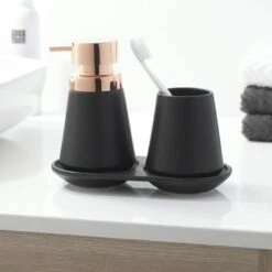 Sealskin Zeepdispenser Conical Porcelein Zwart -Badkamer Winkel 123 1002