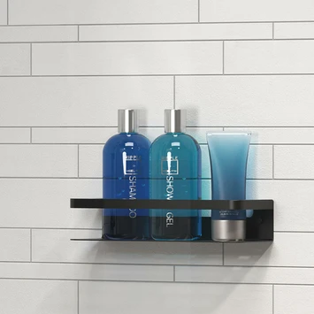 Tiger Douchemand Met Handdoekhouder Caddy Zw 6 Tiger Douchemand Met Handdoekhouder Caddy Zw - Afbeelding 6