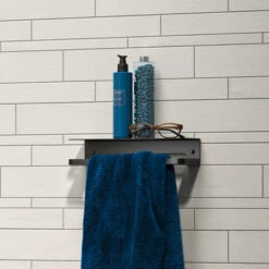 Tiger Douchemand Met Handdoekhouder Caddy Zw 17 Tiger Douchemand Met Handdoekhouder Caddy Zw -Badkamer Winkel 123 1277