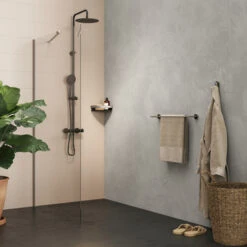 Tiger Hoekdouchemand Cooper 21 Cm RVS/zwart -Badkamer Winkel 123 1298