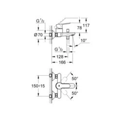 Grohe Badkraan Start Edge Chroom 15 Cm -Badkamer Winkel 123 130