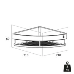 Tiger Hoekdouchemand Cooper 21 Cm RVS/zwart -Badkamer Winkel 123 1301