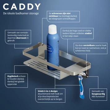 Tiger Douchemand Met Haak Caddy Rvs 7 Tiger Douchemand Met Haak Caddy Rvs - Afbeelding 7