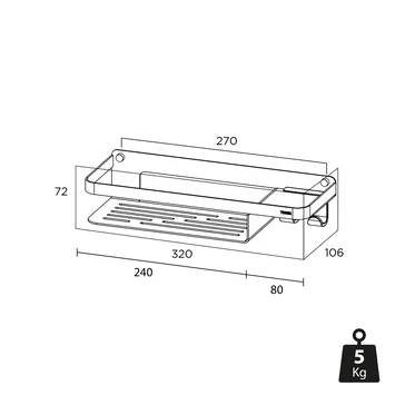 Tiger Douchemand Met Haak Caddy Rvs 8 Tiger Douchemand Met Haak Caddy Rvs - Afbeelding 8