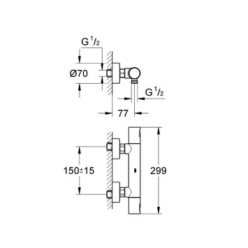 Grohe Thermostatische Douchekraan Precision Joy Chroom 15 Cm 2 Grohe Thermostatische Douchekraan Precision Joy Chroom 15 Cm - Afbeelding 2