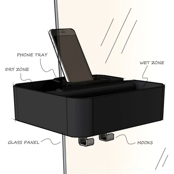 Tiger Douchemand Voor Douchewand 2-store Zwart 5 Tiger Douchemand Voor Douchewand 2-store Zwart - Afbeelding 5