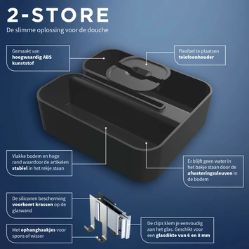 Tiger Douchemand Voor Douchewand 2-store Zwart 8 Tiger Douchemand Voor Douchewand 2-store Zwart - Afbeelding 8