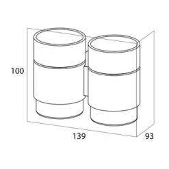Tiger Dubbele Bekerhouder Nomad Hangend Met Bekers Zwart -Badkamer Winkel 123 1460