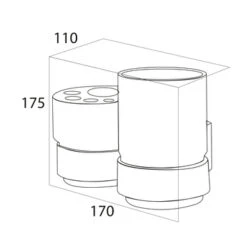 Tiger Dubbele Bekerhouder Ontario Met Bekers Chroom -Badkamer Winkel 123 1518