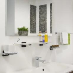 Tiger Bekerhouder Zenna Hangend Met Beker Chroom/Wengé -Badkamer Winkel 123 1537