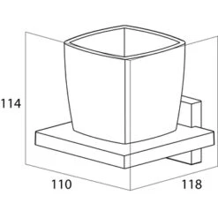 Tiger Bekerhouder Zenna Hangend Met Beker Chroom/Wengé -Badkamer Winkel 123 1540