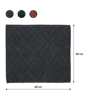 Sealskin Badmat Aztec 60x60cm Donkergrijs 8 Sealskin Badmat Aztec 60x60cm Donkergrijs - Afbeelding 8