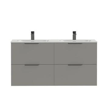 Tiger Badkamermeubel Studio 120cm Matgrijs/wit Met Profielgrepen 1 Tiger Badkamermeubel Studio 120cm Matgrijs/wit Met Profielgrepen