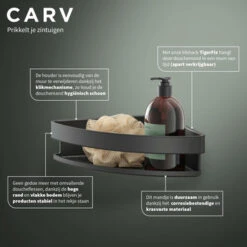 Tiger Hoekdouchemand Carv 21 Cm Zwart -Badkamer Winkel 123 19