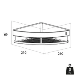 Tiger Hoekdouchemand Carv 21 Cm Zwart -Badkamer Winkel 123 20