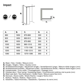 Sealskin Inloopdouche Impact A1 88x30x195 Cm Chroom 4 Sealskin Inloopdouche Impact A1 88x30x195 Cm Chroom - Afbeelding 4
