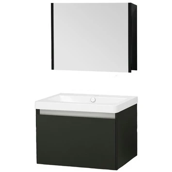 Stripe Badmeubelset Hoogglans Zwart 60 Cm 1 Stripe Badmeubelset Hoogglans Zwart 60 Cm