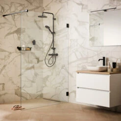 Sealskin Inloopdouche I AM A3 100x200 Cm Zwart -Badkamer Winkel 123 2287