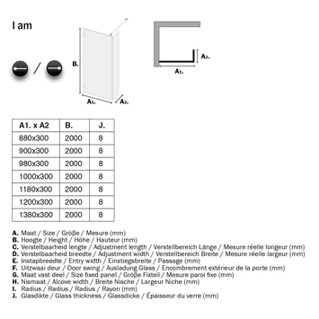 Sealskin Inloopdouche I AM A1 90x200 Cm RVS 6 Sealskin Inloopdouche I AM A1 90x200 Cm RVS - Afbeelding 6