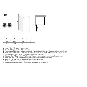 Sealskin Douchewand Voor Swingdeur I AM 90x200 Cm Zwart 6 Sealskin Douchewand Voor Swingdeur I AM 90x200 Cm Zwart - Afbeelding 6