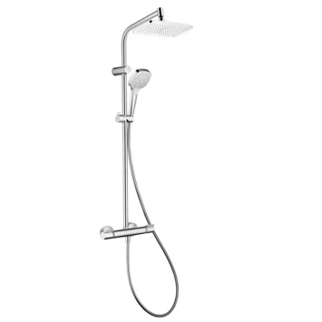 Hansgrohe Regendouche MySelect E 240 Vierkant Met Thermostatische Douchekraan En Handdouche 2 Hansgrohe Regendouche MySelect E 240 Vierkant Met Thermostatische Douchekraan En Handdouche - Afbeelding 2