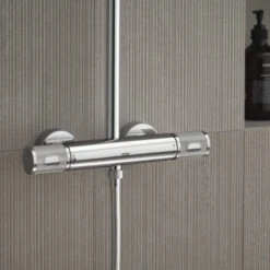 Grohe Douchesysteem Vitalio Joy 260 Cooltouch Met Thermostaatkraan Quickfix Chroom 19 Grohe Douchesysteem Vitalio Joy 260 Cooltouch Met Thermostaatkraan Quickfix Chroom -Badkamer Winkel 123 2548
