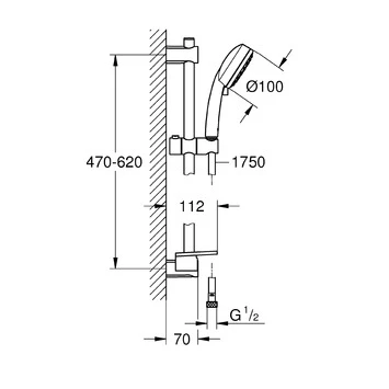 Grohe Doucheset Vitalio Comfort 100 Met Glijstang 2 Douchestanden 2 Grohe Doucheset Vitalio Comfort 100 Met Glijstang 2 Douchestanden - Afbeelding 2