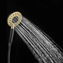 Tiger Regendoucheset Akcent Zwart/messing Incl Kraan En Handdouche Met 3 Straalstanden 12 Tiger Regendoucheset Akcent Zwart/messing Incl Kraan En Handdouche Met 3 Straalstanden -Badkamer Winkel 123 2628