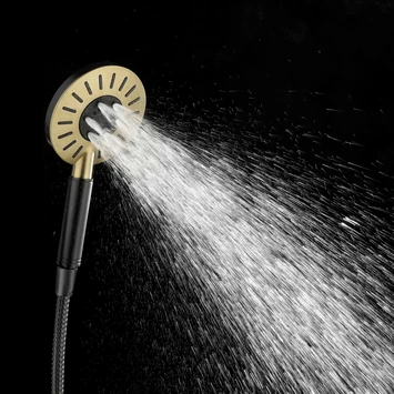 Tiger Regendoucheset Akcent Zwart/messing Incl Kraan En Handdouche Met 3 Straalstanden 6 Tiger Regendoucheset Akcent Zwart/messing Incl Kraan En Handdouche Met 3 Straalstanden - Afbeelding 6