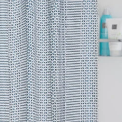 Sealskin Douchegordijn Wave Polyester 180x200 Cm Blauw -Badkamer Winkel 123 2783