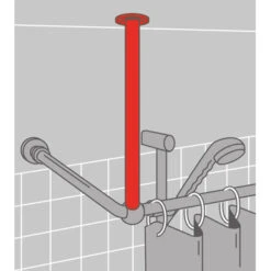 Sealskin Plafondsteun Seallux Voor Douchegordijnstang Chroom 60 Cm -Badkamer Winkel 123 2800