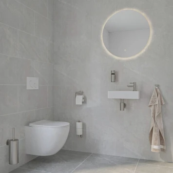 Marho Toiletborstelhouder Luxor Geborsteld Rvs 2 Marho Toiletborstelhouder Luxor Geborsteld Rvs - Afbeelding 2