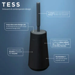 Tiger Toiletborstelhouder TESS Met Swoop Borstel Flexibel Zwart/antraciet 20 Tiger Toiletborstelhouder TESS Met Swoop Borstel Flexibel Zwart/antraciet -Badkamer Winkel 123 3262