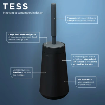 Tiger Toiletborstelhouder TESS Met Swoop Borstel Flexibel Zwart/antraciet 10 Tiger Toiletborstelhouder TESS Met Swoop Borstel Flexibel Zwart/antraciet - Afbeelding 10