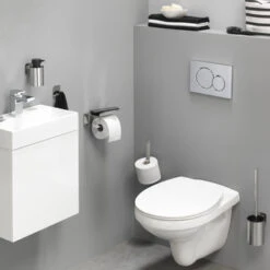 Tiger Toiletrolhouder Colar Met Plateau Chroom -Badkamer Winkel 123 3362