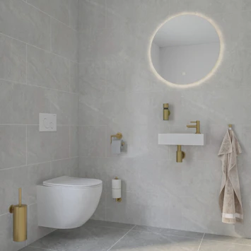 Marho Zeepdispenser Luxor Geborsteld Messing 2 Marho Zeepdispenser Luxor Geborsteld Messing - Afbeelding 2