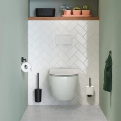 Tiger Carv Toiletborstel Met Houder Zwart -Badkamer Winkel 123 3434