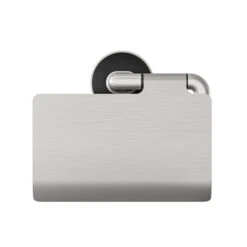 Tiger Cooper Toiletrolhouder Met Klep RVS Geborsteld / Zwart -Badkamer Winkel 123 3513