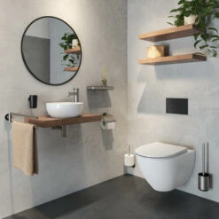 Tiger Cooper Toiletrolhouder Met Klep RVS Geborsteld / Zwart -Badkamer Winkel 123 3514