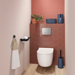 Tiger Toiletrolhouder TESS Met Planchet Zwart/antraciet -Badkamer Winkel 123 3531