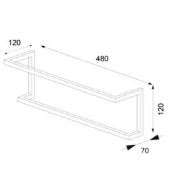 Sealskin Carré Handdoekrek 48 Cm Zwart -Badkamer Winkel 123 372