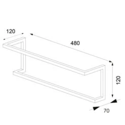 Sealskin Carré Handdoekrek 48 Cm Zwart -Badkamer Winkel 123 374
