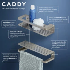 Tiger Douchemand Met Handdoekhouder Caddy Rvs 22 Tiger Douchemand Met Handdoekhouder Caddy Rvs -Badkamer Winkel 123 385