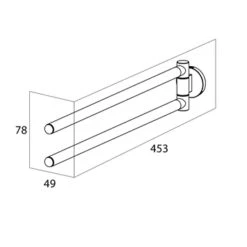 Tiger Handdoekhouder Noon 2-armig Zwart -Badkamer Winkel 123 396