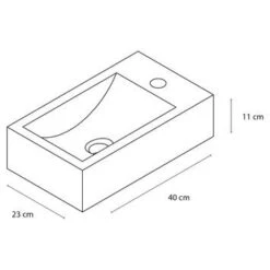Differnz Fonteinset Cheops Grijs Natuursteen 40x23x11 Cm -Badkamer Winkel 123 3972