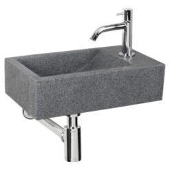 Differnz Fonteinset Cheops Grijs Natuursteen 40x23x11 Cm -Badkamer Winkel 123 3975