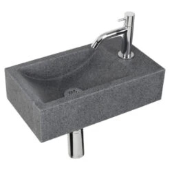 Differnz Fonteinset Cheops Grijs Natuursteen 40x23x11 Cm -Badkamer Winkel 123 3976