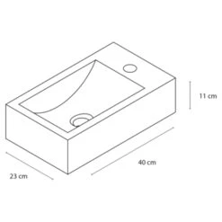 Differnz Fonteinset Cheops Grijs Natuursteen 40x23x11 Cm -Badkamer Winkel 123 3977