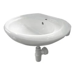 Isifix Wastafel Ecos Rond Wit Keramiek 60x52x32 Cm